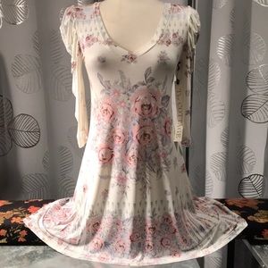 LYT BRAND NEW w/Tags FLORAL DRESS Large 3/4 sleeve
